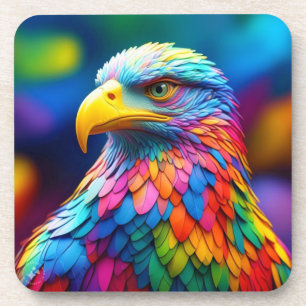 Rainbow Colored Bald Eagle-65456 Getränkeuntersetzer