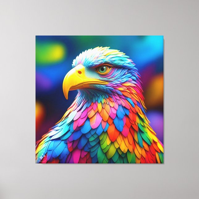 Rainbow Colored Bald Eagle-65456 Leinwanddruck (Vorderseite)