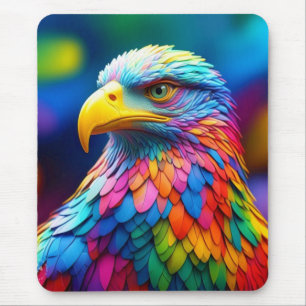 Rainbow Colored Bald Eagle-65456 Mousepad