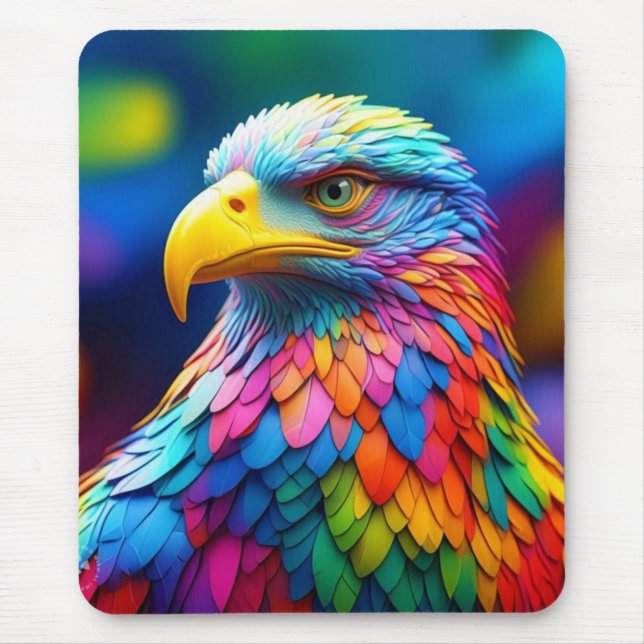 Rainbow Colored Bald Eagle-65456 Mousepad (Vorne)