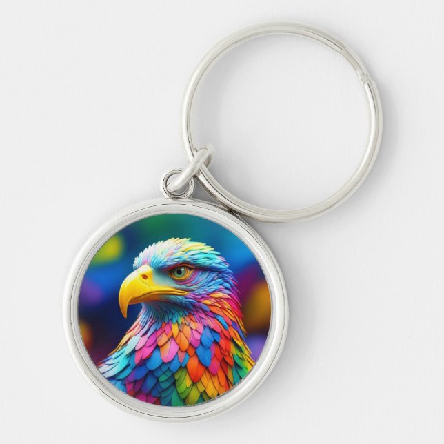 Rainbow Colored Bald Eagle-65456 Schlüsselanhänger (Vorne)