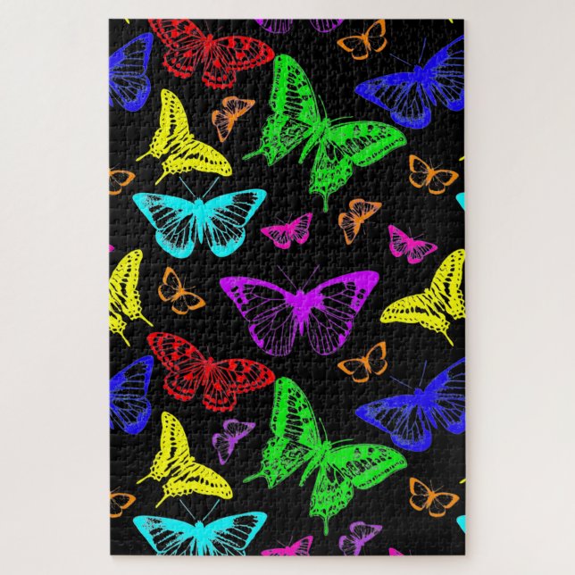 Rainbow Colored Butterflies Flying (Vertikal)