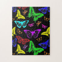 Rainbow Colored Butterflies Flying