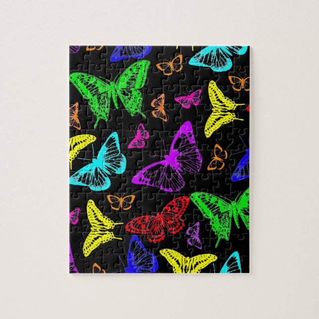 Rainbow Colored Butterflies Flying (Vertikal)