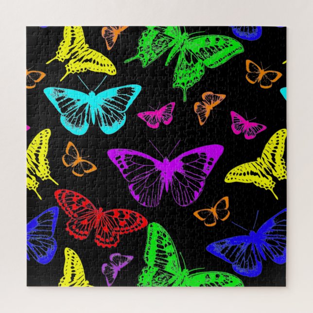 Rainbow Colored Butterflies Flying (Vertikal)
