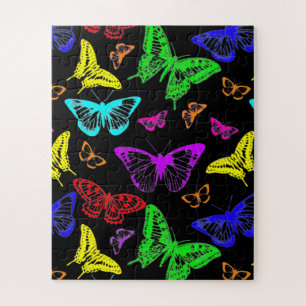 Rainbow Colored Butterflies Flying