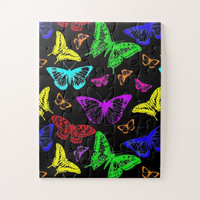 Rainbow Colored Butterflies Flying (Vertikal)