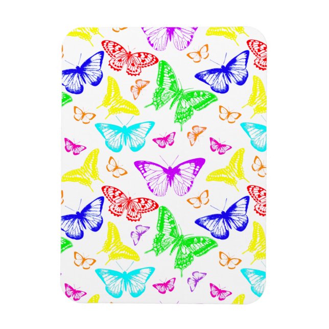 Rainbow Colored Butterflies Flying Magnet (Vertikal)