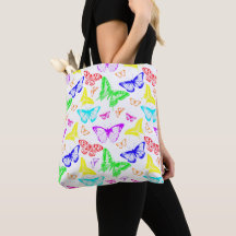 Rainbow Colored Butterflies Flying