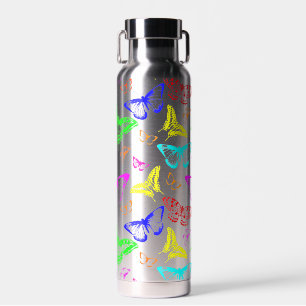 Rainbow Colored Butterflies Flying Trinkflasche