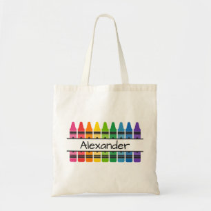 Rainbow Colored Crayons Personalisiert Tragetasche