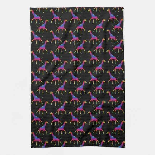 Rainbow Colored Giraffe Handtuch (Vertikal)