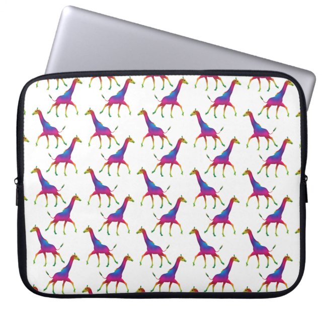 Rainbow Colored Giraffe Laptopschutzhülle (Vorderseite)