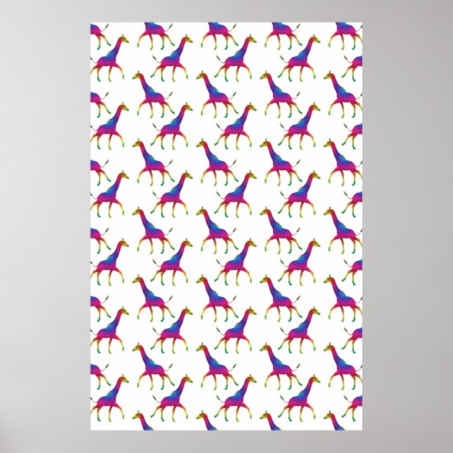 Rainbow Colored Giraffe Poster (Vorne)