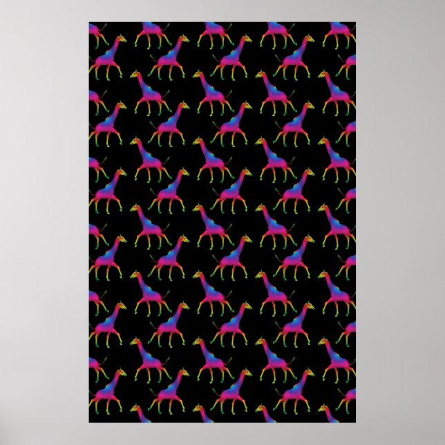 Rainbow Colored Giraffe Poster (Vorne)