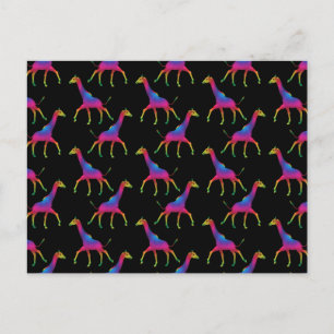 Rainbow Colored Giraffe Postkarte