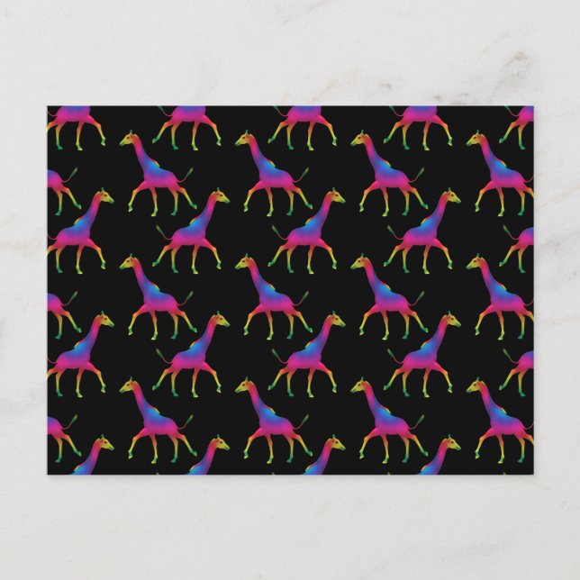 Rainbow Colored Giraffe Postkarte (Vorderseite)