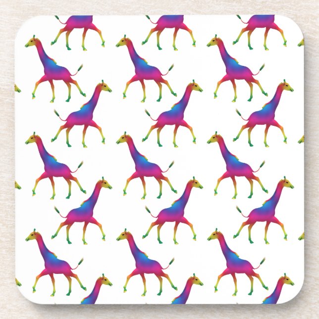 Rainbow Colored Giraffe Untersetzer (Vorderseite)
