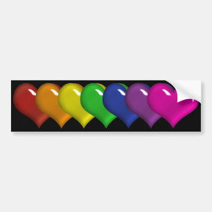 Rainbow Colored Hearts Autoaufkleber