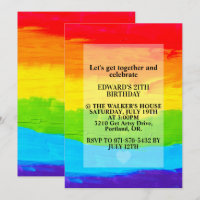 Rainbow Colored Leinwand Painting Birthday Party