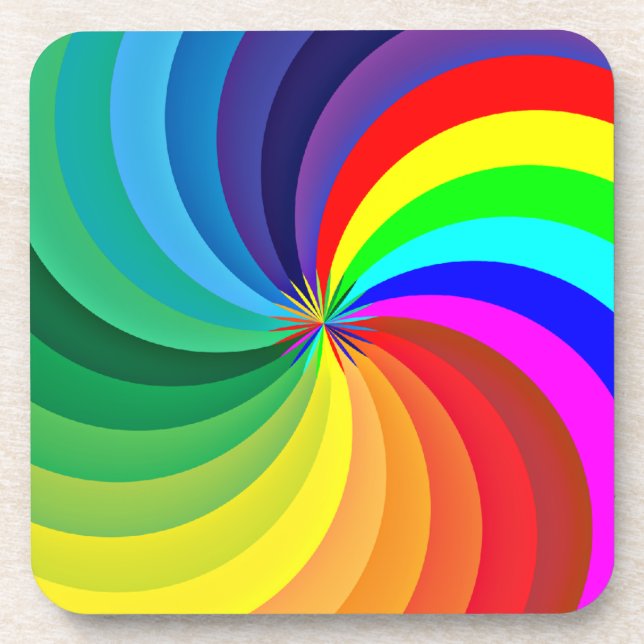 Rainbow Colored Mandala-46556 Getränkeuntersetzer (Vorderseite)