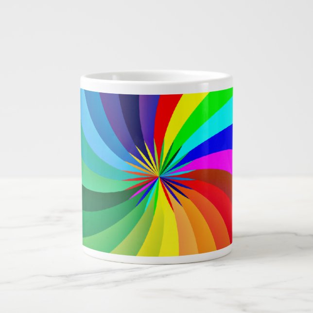 Rainbow Colored Mandala-46556 Jumbo-Tasse (Vorderseite)
