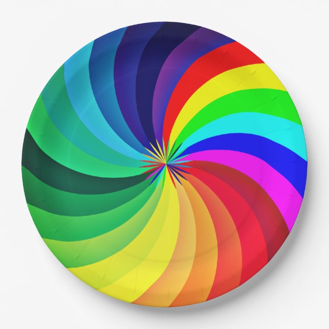Rainbow Colored Mandala-46556 Pappteller (Vorderseite)