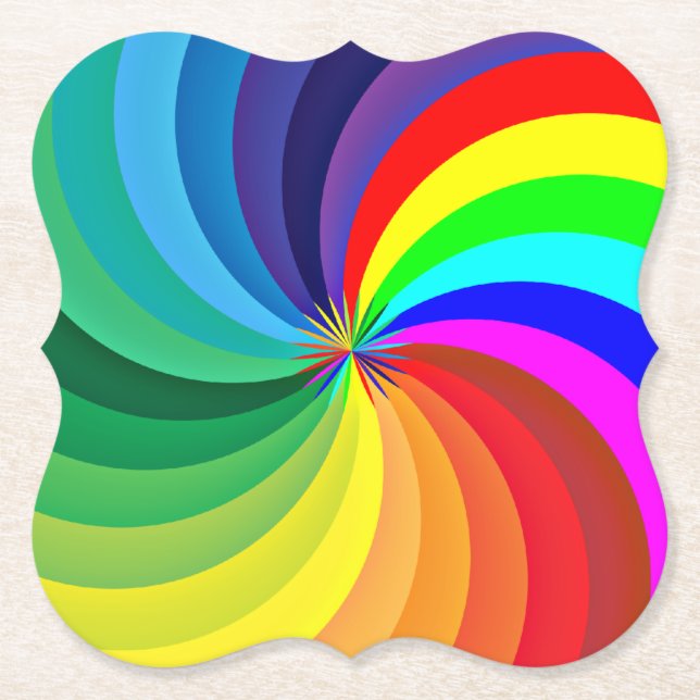 Rainbow Colored Mandala-46556 Untersetzer (Vorderseite)