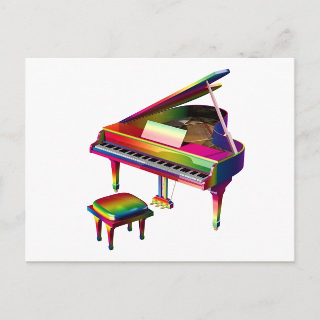 Rainbow Colored Piano Postkarte (Vorderseite)