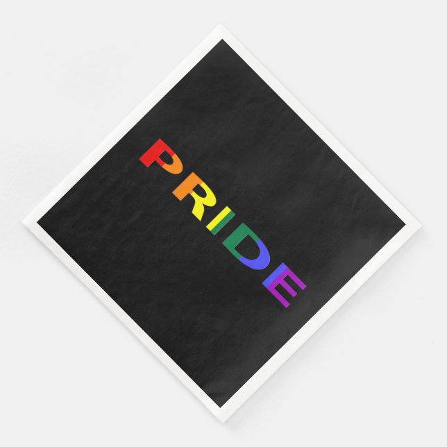 Rainbow Colored Pride Word Serviette (Ecke)