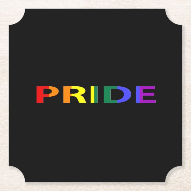 Rainbow Colored Pride Word Untersetzer (Vorderseite)