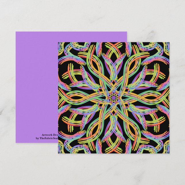 Rainbow Colored String Rope Pattern Art Karte (Vorne/Hinten)
