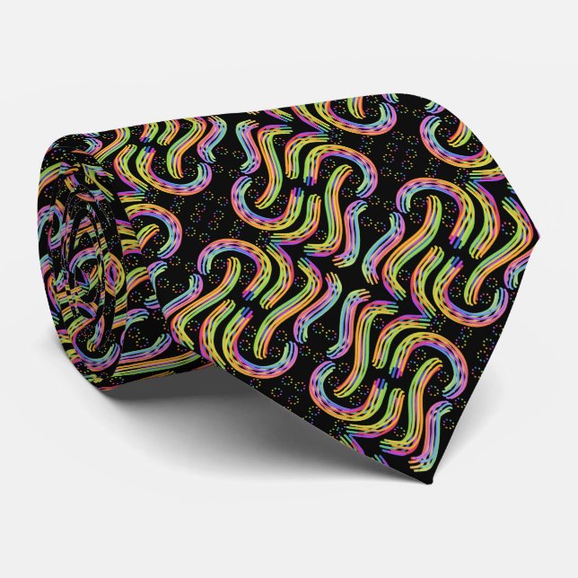 Rainbow Colored String Rope Repeating Pattern   Krawatte (Gerollt)