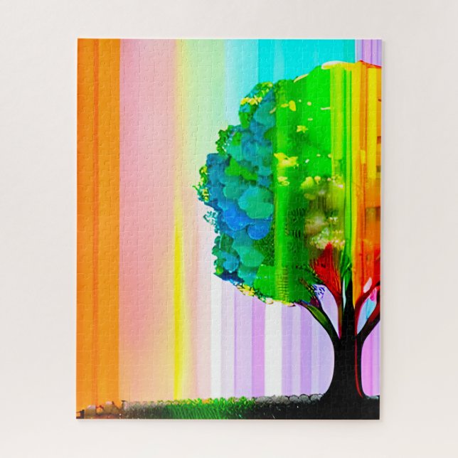 Rainbow Colored Tree and Sky (Vertikal)
