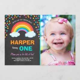 Rainbow Colorful Birthday Party Einladung Chalk