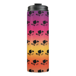 Rainbow Colorful Black Cat Niedliches Muster Thermosbecher