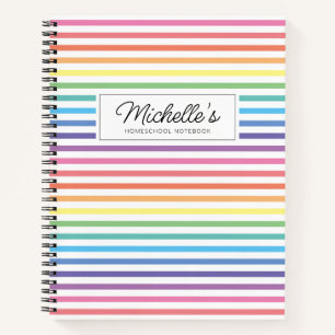 Rainbow Colorful Homeschool Copy Work Notebook Notizbuch
