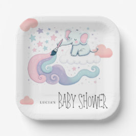 Rainbow Colorful Star On Cloud 9 Elephant Pappteller