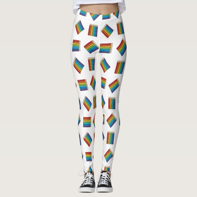 Rainbow Coloring Pencies Leggings (Vorderseite)