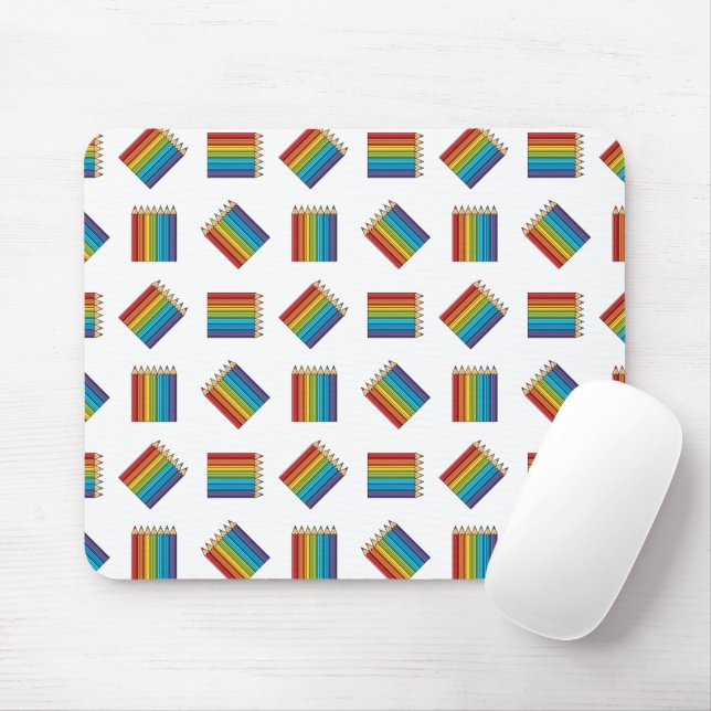 Rainbow Coloring Pencies Mousepad (Mit Mouse)