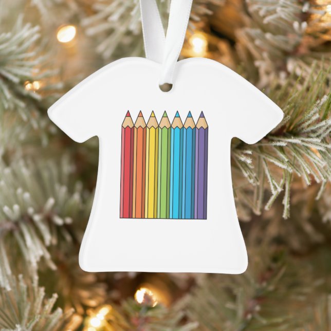 Rainbow Coloring Pencies Ornament (Baum)