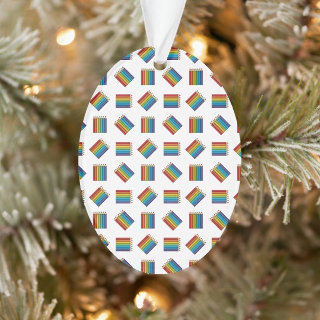 Rainbow Coloring Pencies Ornament (Baum)