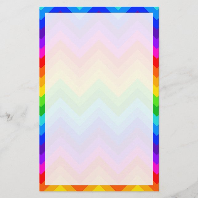 Rainbow Colors #2 Zickzack ZigZag Muster Briefpapier (Vorderseite)