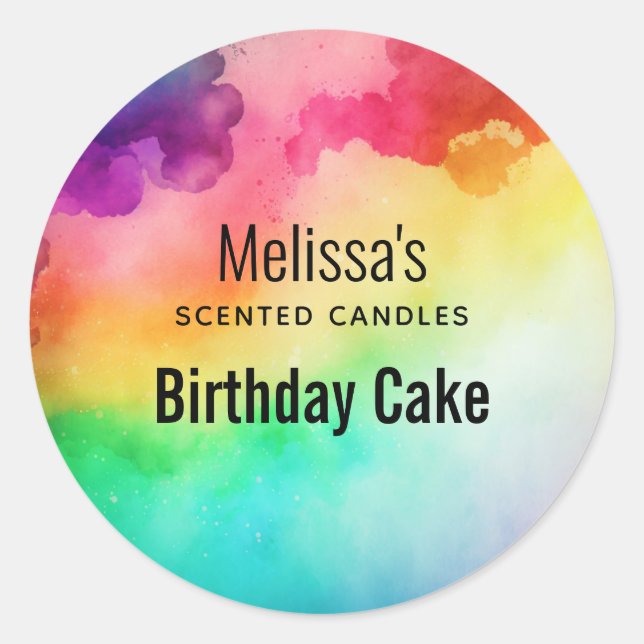 Rainbow Colors Abstraktes Design - Candle Business Runder Aufkleber (Vorderseite)