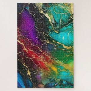 Rainbow Colors Alcohol Ink Painting