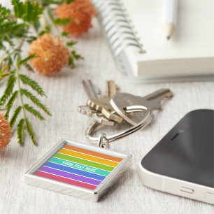Rainbow Colors benutzerdefinierte Schlüsselketten Schlüsselanhänger