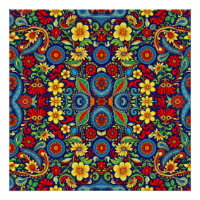 Rainbow Colors Blume Paisley Design