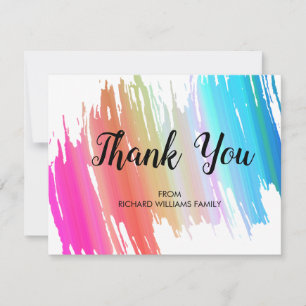 Rainbow Colors Brushstroke Brautparty Danke