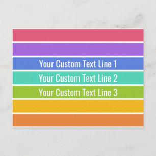 Rainbow Colors Custom Postcard Postkarte