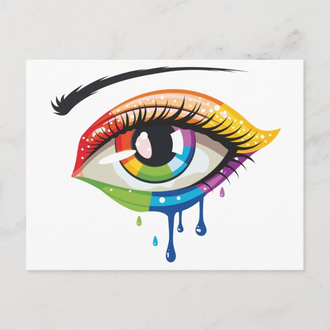 Rainbow Colors Eye Postkarte (Vorderseite)